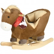 DecHome CF-33OR Cavallo a Dondolo per Bambini da 18 Mesi 60x33x50 cm Marrone