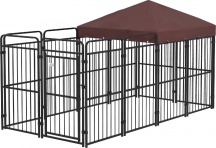 AllMyPets D0DH0BNMAR Recinto per Cani da Esterno in Metallo con Tetto Marrone