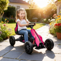 DecHome DA3760PK Go-Kart a Pedali Bambini 3-8Anni Sedile Regolabile 100x58x58,5 RosaNero