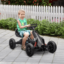DecHome DA3770BK Go-Kart a Pedali Bambini 3-8 Anni Sedile Regolabile 100x58x58,5 cm Nero