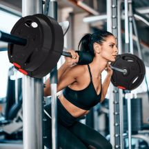 DecHome DA3821BK Kit Pesi con 2 Dischi da 7.5 kg e 2 Dischi da 5 kg in PP e Sabbia Nero