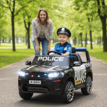 DecHome DA3960BK Macchina Elettrica per Bambini 3-5 Anni della Polizia 105x65x56 cm Nero