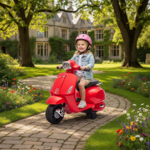 DecHome DA4250RD Moto Elettrica per Bambini 2-6 anni Vespa con Batteria 71x37x52 cm Rosso