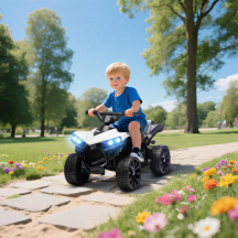 DecHome DA4890WT Quad Elettrico per Bambini 3-6 Anni ATV Batteria 6V 70x42x45 cm Bianco