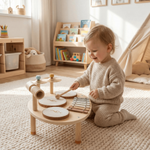 DecHome DA6290ND Set Strumenti Musicali per Bambini 2+ Anni con Tamburi e Xilofono Legno