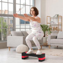 DecHome DA6470RD Step Fitness Regolabile su 3 Altezze 80x31x101520 cm RossoNero