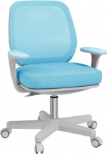 Icon Space DH92189 Sedia da Ufficio con Ruote e Braccioli Tessuto Mesh Azzurro