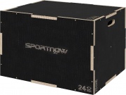 DecHome DHA9337 Box Jump Pliometrico a 3 Altezze in Legno Antiscivolo Nero