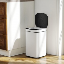 DecHome EF311WT Pattumiera con Sensore 13 Litri in Acciaio e PP 24x24x41 cm Bianco