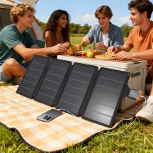 DecHome EF332GY Caricabatterie Solare 36W Pieghevole USB-C Impermeabile in ETFE Grigio