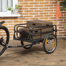 DecHome EF33354 Carrello Bici 70L con 2 Ruote e 2 Catarifrangenti 125x64x53 cm Nero