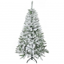 DecHome F2301GN Albero di Natale Innevato Alto 150 cm 358 Rami Ignifughi e Base Verde