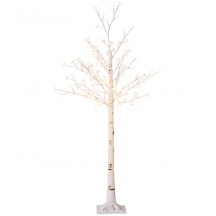 DecHome F2332WT Albero di Natale Luminoso Alto 150 cm 120 Luci LED a 3 Livelli Bianco