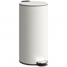 DecHome F3010CW Pattumiera con Coperchio a Chiusura Morbida 30 lt in Metallo e PP Crema
