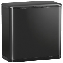 DecHome F3020BK Pattumiera con Coperchio in Acciaio Inox 8 lt 29.7x17.4x30 cm Nero