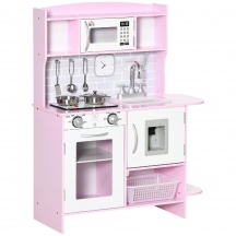 DecHome F3130PK Cucina Giocattolo per Bambini 3-6 Anni con Fornelli e Microonde Rosa