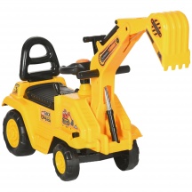 DecHome F320057 Escavatore per Bambini 18-48 Mesi con Benna e Clacson Volante Giallo