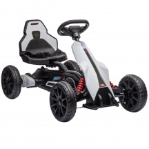 DecHome F3330WT Go Kart Elettrico Bambini 3-8 Anni 12V 3-5 kmh Capacit� 30 kg Bianco