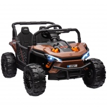 DecHome F3710BN Macchina Elettrica Bambini 3-5 Anni UTV 12V Cintura Telecomando Marrone