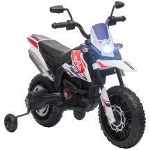 DecHome F4180WT Moto Elettrica per Bambini 37-96 Mesi 12V Rotelle Rimovibili Bianco