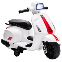DecHome F4240WT Moto Elettrica per Bambini 2-4 Anni Vespa 6V Rotelle e Luci Bianco