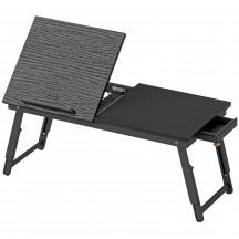 DecHome F6010BK Supporto Monitor Inclinabile e Regolabile in Legno 83.5x33x23-34 cm Nero