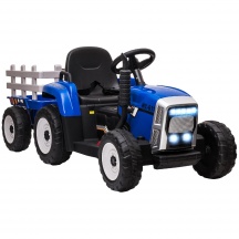 DecHome F6290BU Trattore Elettrico per Bambini 3-6 Anni con Rimorchio Rimovibile Blu