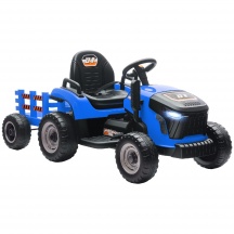 DecHome F6300BU Trattore Elettrico per Bambini 3-8 Anni con Rimorchio Staccabile Blu
