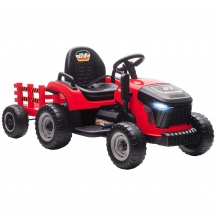 DecHome F6310RD Trattore Elettrico per Bambini 3-8 Anni con Rimorchio Staccabile Rosso
