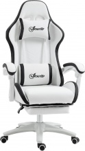 DecHome F943WT Sedia da Gaming Altezza Regolabile e Schienale Reclinabile BiancoNero