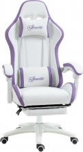 DecHome F944WT Sedia da Gaming Altezza Regolabile e Schienale Reclinabile BiancoViola