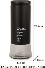 DecHome GDM028 Barattolo Vetro ml 1800 Nero