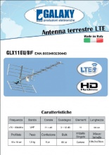 DecHome GLX11EUBF Antenna TV Terrestre UHF Lte 11 Elementi 90 cm in Alluminio