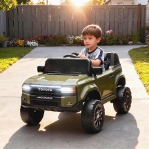 DecHome GNZ444 Macchina Elettrica Bambini 3-8Anni TOYOTA Land Cruiser Telecomando Verde