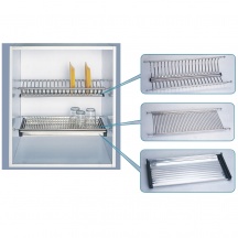 DecHome H007752 Mensole Colapiatti Inox C Vaschetta cm 56