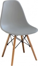 DecHome HF807035-GREY Sedia in Acciaio e Legno cm 53x47x82 h Grigio