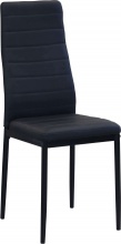 DecHome HF807134 Sedia in Ecopelle e Acciaio cm 53x46x97 h Nero