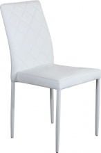 DecHome HF807295-BIAN Sedia in Acciaio e Ecopelle cm 41x50x91 h Bianco