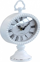 DecHome HO806088 Orologio Da Appoggio in Vetro e Acciaio cm 16,5x8,5x22,5 h Bianco