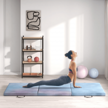DecHome K1660BU Tappetino da Ginnastica 180 cm Pieghevole Crash Mat Spesso 5 cm Azzurro
