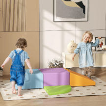 DecHome K1681MX Set 4 Costruzioni Morbide Bambini 1-3 Anni Schiuma e PellePU Multicolore
