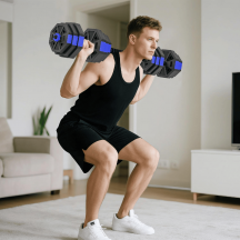 DecHome K1812BU Set Pesi Palestra 6 in 1 in Plastica e Sabbia Multifunzione Blu