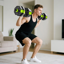 DecHome K1821GN Set Pesi Palestra 6 in 1 Multifunzione da 20kg Totali 125x18x18 cm Verde