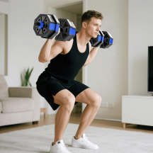 DecHome K1831BU Set Pesi Palestra 6 in 1 Multifunzione da 20kg Totali 125x18x18 cm Blu
