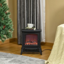 DecHome K544V90 Camino Elettrico Effetto Fiamma Vetro Temperato 36.5x24x45.5 cm Nero