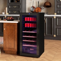 DecHome K5490BK Cantinetta Vino 20 Bottiglie e 50 Lattine 92 lt 43x45x94cm Classe G Nero