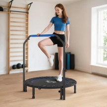 DecHome K6812BU Trampolino Fitness �114 cm Pieghevole con Manubrio Regolabile Blu e Nero