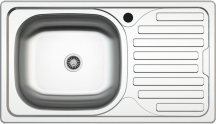 DecHome KITSA07DX Lavello 1 Vasca con Gocciolatoio 76 cm Acciaio Inox