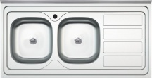 DecHome KITSA46DX Lavello 2 Vasche Dx con Gocciolatoio 120 cm