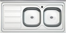 DecHome KITSA46SX Lavello 2 Vasche con Gocciolatoio 120 cm Acciaio Inox